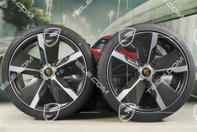 21" Exclusive Design Sommerräder Satz, Felgen 9,5J x 21 ET60 + 11,5J x 21 ET66 + Goodyear Sommerreifen 265/35 R21 + 305/30 R21, mit Carbon Aeroblades