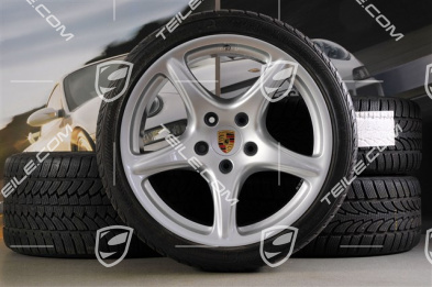 19" Winterräder Satz Carrera Classic, Felgen 8J x 19 ET57 + 11J x 19 ET 51 + NEUE Pirelli Winterreifen 235/35 R19 + 295/30 R19, ohne RDK