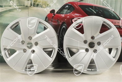 19" komplet felg Taycan S, 8J x 19 ET50 + 10J x 19 ET47, srebrne