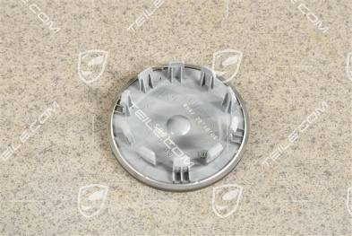 Wheel hub cap, crest coloured, Platinum satin matt/ Platinum satin matt outer ring