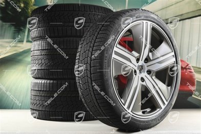 22-inch Macan Exclusive Design winter wheel set, rims 9J x 22 ET29 + 11J x 22 ET47 + Continental winter tyres 255/40 R22 + 295/35 R22, Turbonit