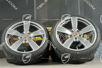 20-inch Carrera Sport summer wheels set, rims 8,5J x 20 ET57 + 10,5J x 20 ET47 + Pirelli P Zero summer tires 235/35 ZR20 + 265/35 ZR20, with TPMS
