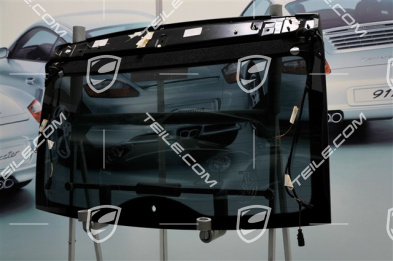 Rear window, heat-insulating glass at rear, metallized, antenna in rear spoiler