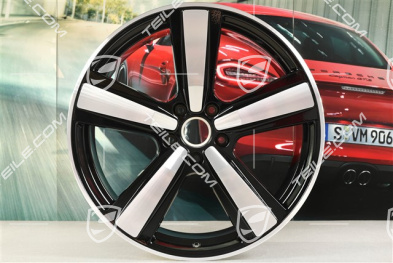 22" Komplet felg Cayenne Coupe Exclusive Design Sport, 10J x 22 ET48 +11,5J x 22 ET52, czarny wysoki połysk