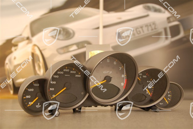 Instrument cluster, GT3 / GT3 RS, 6-speed, black face gauges