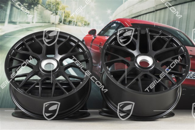 20" Komplet felg Turbo S, centalne mocowanie, 8,5J x 20 ET51 + 11J x 20 ET59, czarny satynowy półmat