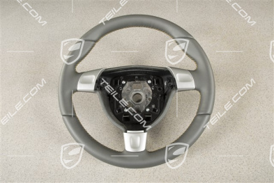 Sports steering wheel, Leather, Manual transmission, Stone grey with Speed Yellow