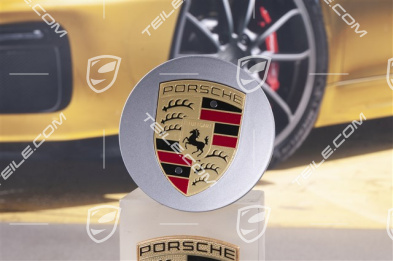 Hub cap set, platinum silver, crest coloured