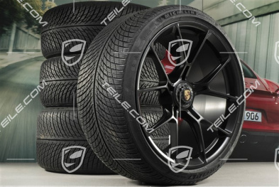 20"+21" koła zimowe GT3 / GT3RS, komplet, felgi montowane centralnie 9J x 20 ET43 + 11,5J x 21 ET46 + opony zimowe Michelin Pilot Alpin 5 245/35 R20 + 305/30 R21, czarny satynowy mat