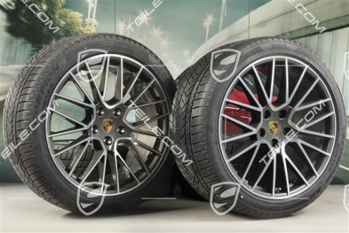 21" koła zimowe Cayenne RS Spyder, komplet, felgi 9,5J x 21 ET46 + 11,0J x 21 ET58 + NOWE opony zimowe Pirelli 275/40 R21 + 305/35 R21, z czujnikami ciśnienia