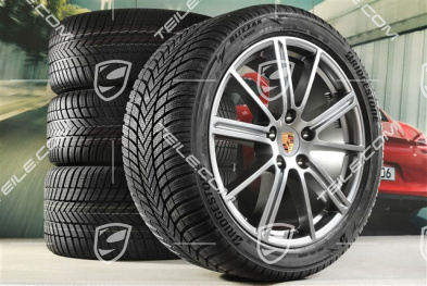 20" Panamera Turbo Winterräder Satz, Felgen 9,5J x 20 ET71 + 10,5J x 20 ET71 + Bridgestone Winterreifen 275/40 R20 + 315/35 R20, Adamantium