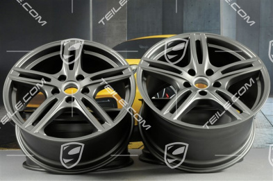 20" Felgensatz Panamera Turbo, 9,5J x 20 ET71 + 11,5J x 20 ET68, in Platinum Seidenmatt