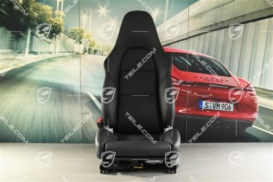 Sportsitz, elektrisch verstellbar, 18-fach, mit Heizung, Lendenwirbelstütze, Belüftung, Leder, schwarz L