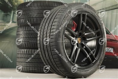 20" koła letnie komplet Turbo, felgi 9J x 20 ET26 + 10J x 20 ET19 + NOWE opony letnie Michelin 265/45 R20 + 295/40 R20, czarny półmat, z czujnikami ciśnienia RDK