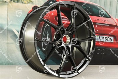 20"+21" 911 zestaw felg lekkiej konstrukcji Carrera, felgi 8,5J x 20 ET50 + 11,5J x 21 ET67, bez opon, czarny satynowy półmat