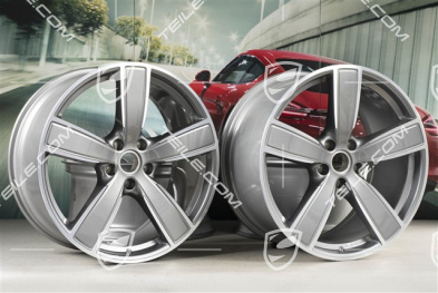 22" Komplet felg Cayenne Sport Classic, 10J x 22 ET48 + 11,5J x 22 ET61, platynowy srebrny, standard SUV