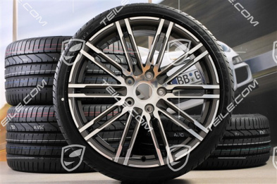 20" Turbo III Sommerräder Satz, Felgen 8,5J x 20 ET51 + 11J x 20 ET70 + NEUE Pirelli Sommerreifen 245/35 ZR20 + 295/30 ZR20, ohne RDK-Sensoren