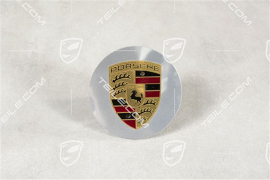 Radzierdeckel, konkav, Wappen farbig, alu-glanzgedreht
