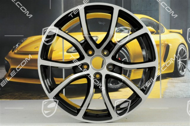 21-inch wheel rim set Cayenne ExclusiveDesign, 11J x 21 ET58 + 9,5J x 21 ET46,Jet Black Metallic