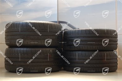 19" Komplet kół letnich Sport Design, felgi 8J x 19 ET57 + 9,5J x 19 ET46 + NOWE opony letnie 235/35 ZR19 + 265/35 ZR19, czarny wysoki połysk