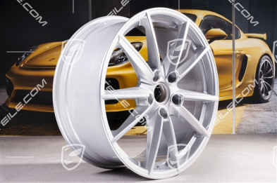 20"+21" Komplet felg Carrera S, 8,5J x 20 ET53 + 11J x 21 ET66, srebrny brilliant chrome